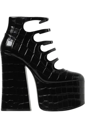 Marc Jacobs Skor, Dam, 39 EU, Läder, Svart Croc Läder Spänne Klackar