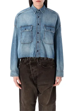 R13 Jacka, Dam, S, Denim, Denim Cropped Skjorta