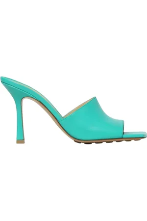 Bottega Veneta Skor, Dam, 38 EU, Läder, Turkosläder Stiletto Mulor