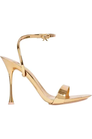 Gianvito Rossi Skor, Dam, 40 EU, Gyllene Stilett Sandaler Spice Ribbon