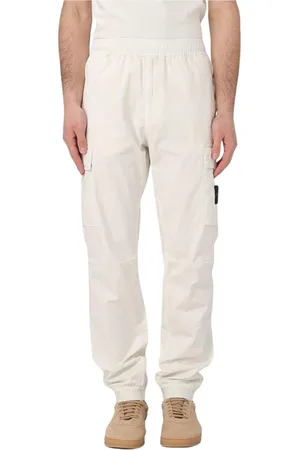 Stone Island Byxor, Herr, W32, Nylon, Avslappnad passform Cargo Byxor Elfenben