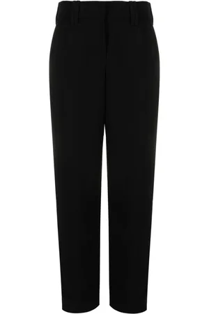 Balmain Byxor, Dam, XL, Sofistikerade Noir Yllebyxor