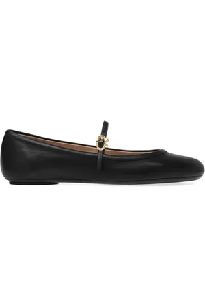 Gianvito Rossi Skor, Dam, 38 1/2 EU, Läder, Svarta Ballerinaskor med spänne