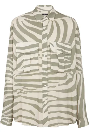 Balmain Skjorta, Herr, 2Xl, Zebra mönstrad skjorta