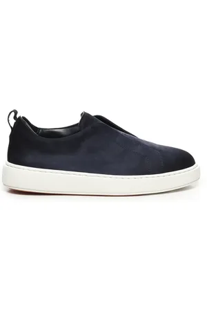 santoni Skor, Herr, 41 EU, Blå Sneakers med Gummisula