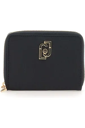 Liu Jo Accessoarer, Dam, ONE Size, Läder, Svart vegansk läderplånbok med guld