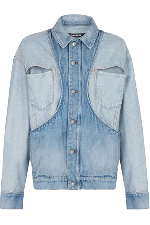 Balmain Jacka, Herr, M, Denim, Omvänd skuren denimjacka