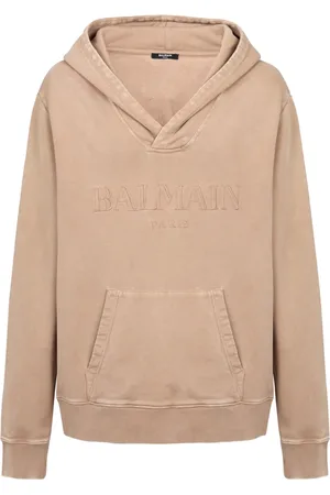 Balmain Sweatshirts & Hoodies, Herr, XS, Bomull, Hoodie med vintage brodyr