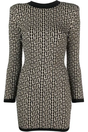Balmain Klänning, Dam, L, Kort Monogram Klänning