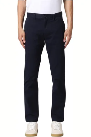 Tommy Hilfiger Byxor, Herr, W36, Bomull, Blå Straight Leg Chino Byxor