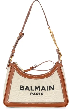 Balmain Väska, Dam, ONE Size, Läder, B-Army canvasväska med läderinsatser