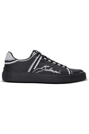 Balmain Skor, Herr, 40 EU, Läder, B-Court tryckta kalvskinnssneakers