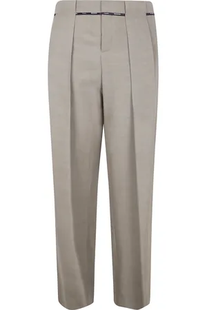 Balmain Byxor, Herr, M, Taupe Veckade Cupro Byxor