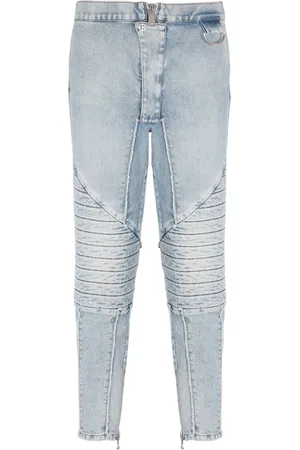 Balmain Jeans, Herr, W30, Bomull, Ribbad bomull slim-fit jeans