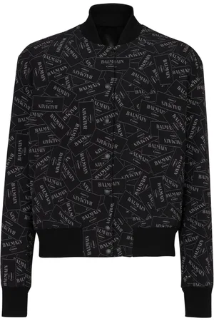 Balmain Jacka, Herr, XL, Tryckt etikett bomberjacka