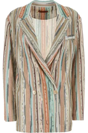 Missoni Jacka, Dam, S, Grön Lamé Randig Blazer Jacka