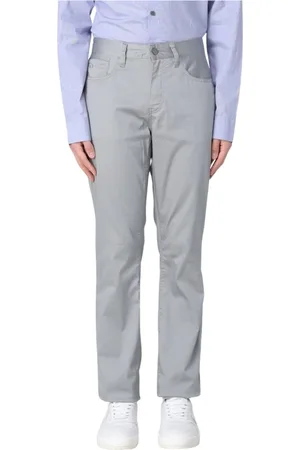 Armani Exchange Byxor, Herr, W34, Bomull, Modernt Gröna Straight-Leg Byxor