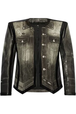 Balmain Jacka, Dam, S, Läder, Läderjacka med tryck
