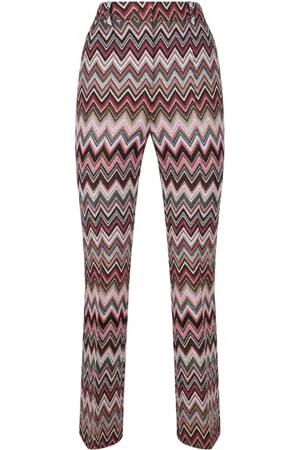 Missoni Byxor, Dam, M, Multifärgad Stickad Flare Benbyxor
