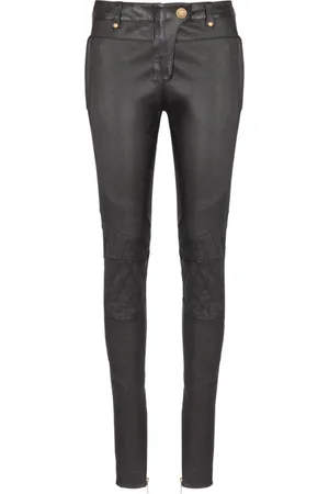 Balmain Byxor, Dam, S, Läder, Stretch Läderbyxor