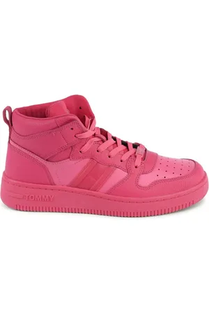 Tommy Hilfiger Skor, Dam, 36 EU, Läder, Rosa Läder Sneakers med Detaljerad Design