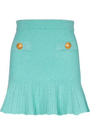 Balmain Kjol, Dam, S, Polyester, Stickad skaterkjol