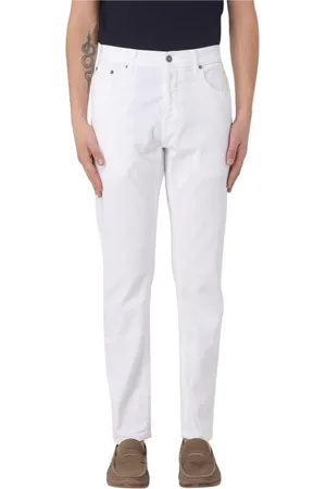 Dondup Jeans, Herr, W33, Bomull, Vita avslappnade fit jeans