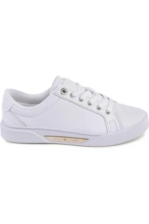Tommy Hilfiger Skor, Dam, 37 EU, Läder, Vita Läder Sneakers