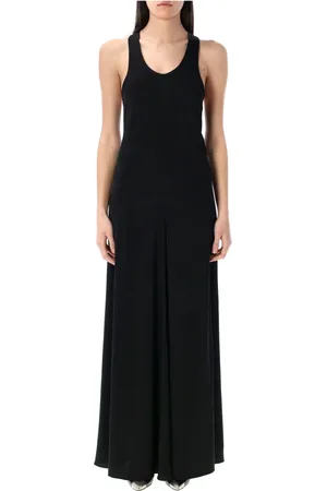 Isabel Marant Jumpsuits & Playsuits, Dam, XS, Svart Satinklänning Breda Band