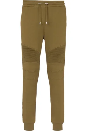 Balmain Byxor, Herr, XS, Bomull, Logo tryckta bomulls joggingbyxor