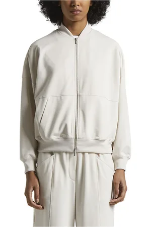 PESERICO SIGN Sweatshirts & Hoodies, Dam, XL, Bomull, Bomberjacka i bomullslinned Lurex-jersey