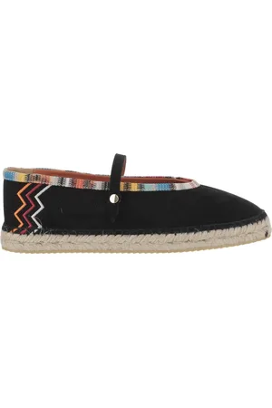 Missoni Skor, Dam, 38 EU, Svarta Espadrillos med Rund Tå och Snap-Knappstängning
