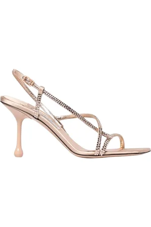 Jimmy Choo Skor, Dam, 36 EU, Läder, Kristall Slingback Klack Sandaler