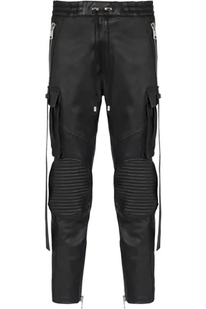 Balmain Byxor, Herr, L, Läder, Läderbyxor med rem