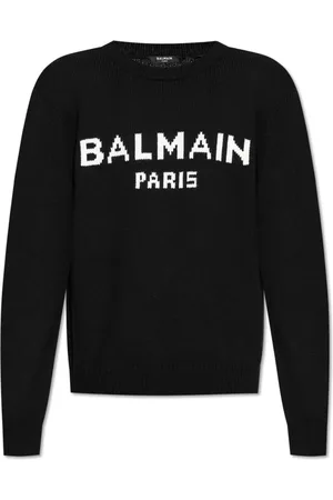 Balmain Stickade tröjor & koftor, Herr, M, Logostrickad tröja
