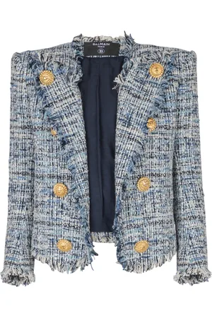 Balmain Jacka, Dam, S, Tweed, Kort tweed jacka med kant-till-kant och 8 knappar