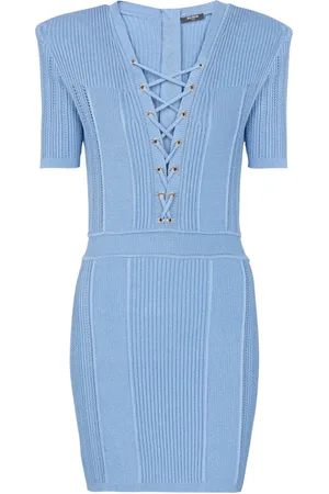 Balmain Klänning, Dam, L, Polyester, Kort snörning klänning
