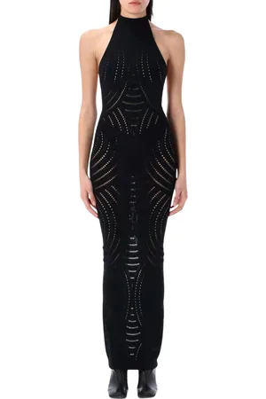 MISBHV Klänning, Dam, M, Svart Halter Maxi Klänning med Cutout