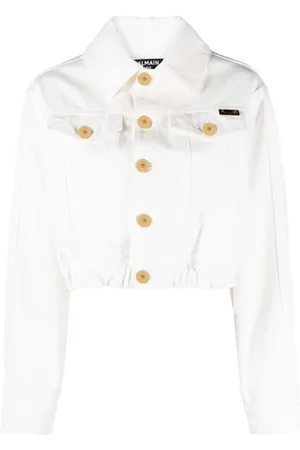 Balmain Jacka, Dam, M, Denim, Cropped denimjacka