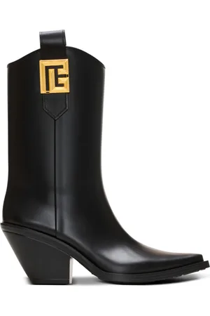 Balmain Skor, Dam, 39 EU, Läder, Gummistövlar Tess PB cowboy stövlar