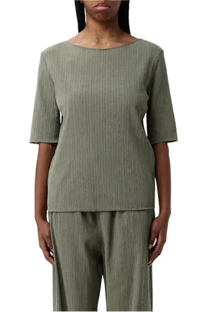 Max Mara Stickade tröjor & koftor, Dam, M, Grön Stickad Topp Korta ärmar