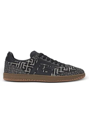 Balmain Skor, Herr, 45 EU, Bomull, Svan tränare i PB Labyrinth jacquard