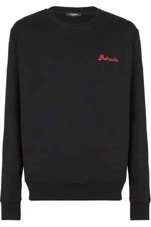 Balmain Sweatshirts & Hoodies, Herr, XL, Bomull, Sweatshirt med Kiss-tryck
