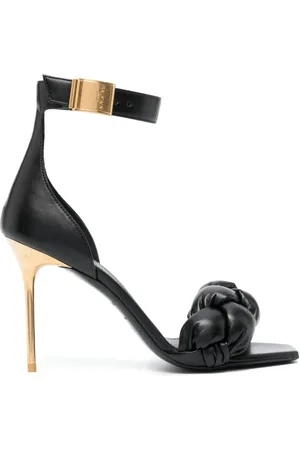Balmain Skor, Dam, 40 EU, Polyester, Svart Flätade Högklackade Pumps