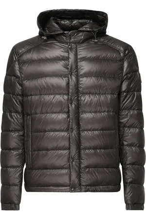 Moncler Jacka, Herr, M, Nylon, Grå Vadderad Nylonjacka med Huva
