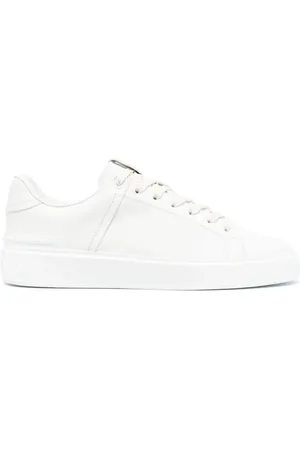 Balmain Skor, Herr, 43 EU, Läder, Vita B-Court Sneakers
