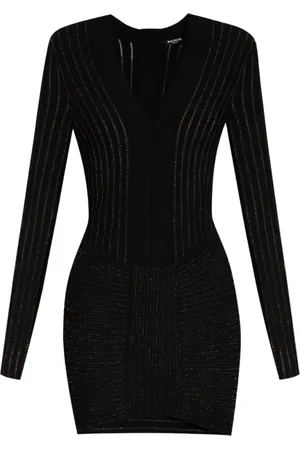 Balmain Klänning, Dam, 2Xs, Klänning med lurextrådar
