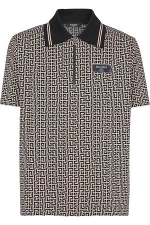 Balmain Topp, Herr, 2Xl, Bomull, PB Labyrinth jacquard polo hirt