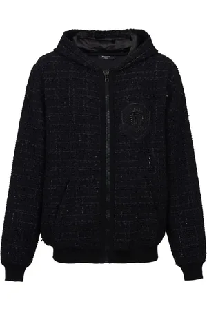 Balmain Jacka, Herr, L, Svart Vinterrock Stilfull Mode