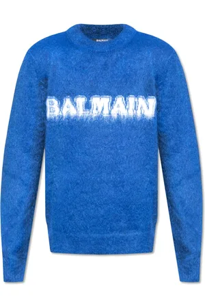 Balmain Stickade tröjor & koftor, Herr, S, Tröja med logotyp